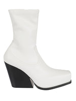 White Cowboy Ankle Boots 1