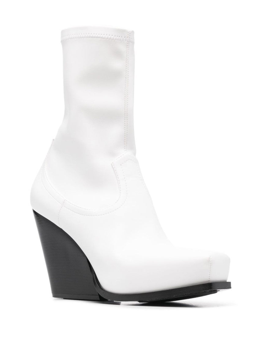 White Cowboy Ankle Boots 4