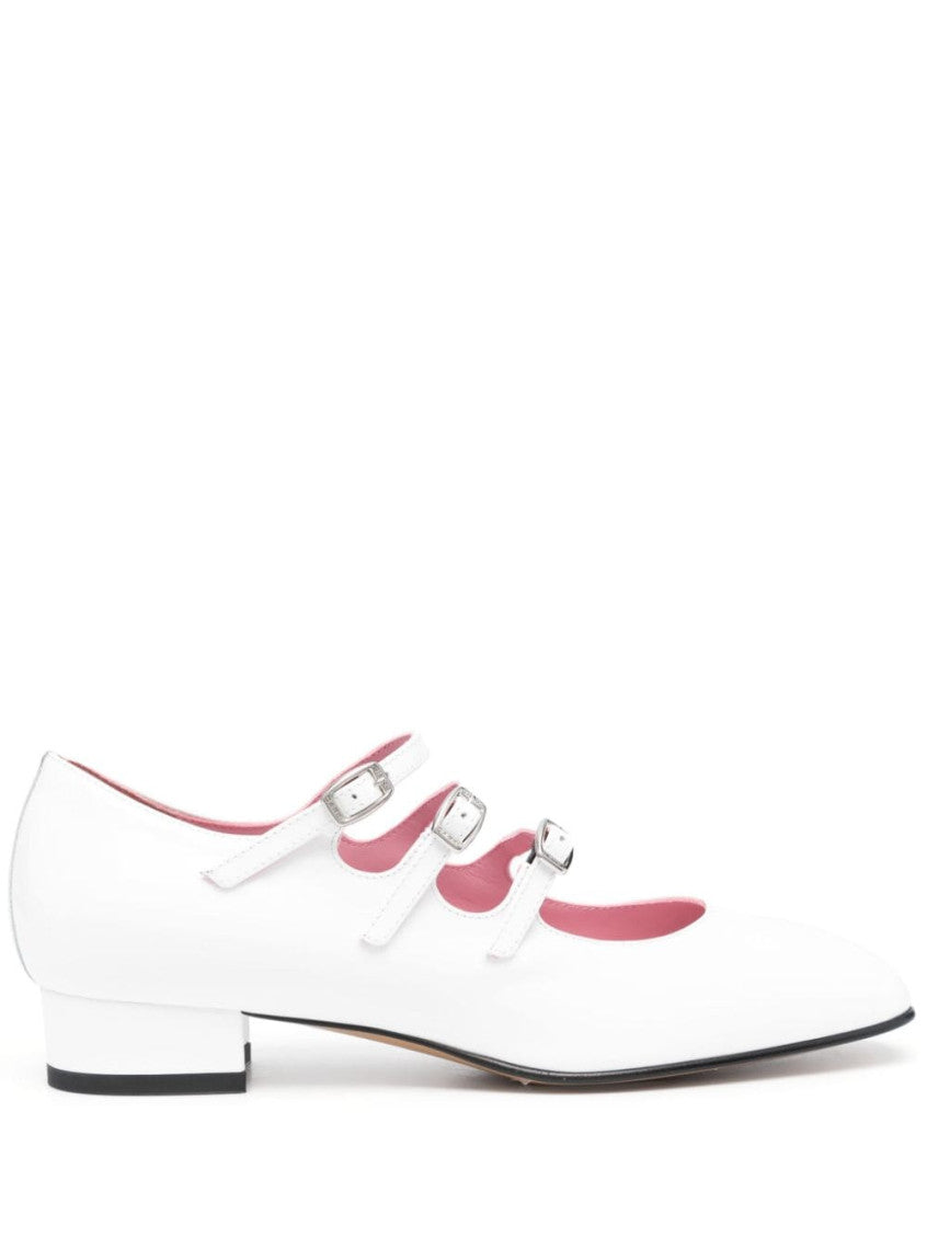 White Ariana Leather Ballet Flats 1