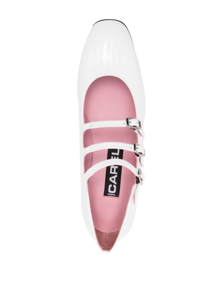 White Ariana Leather Ballet Flats 2