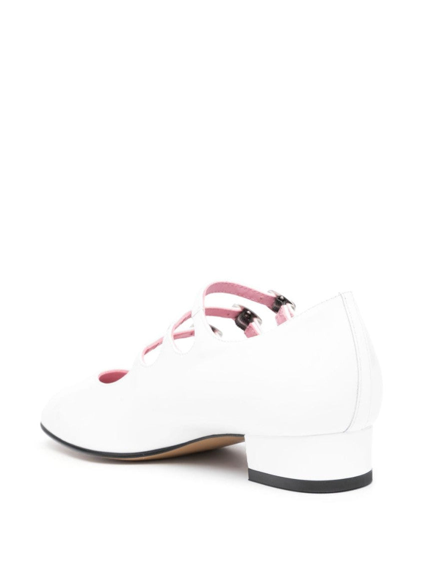 White Ariana Leather Ballet Flats 4