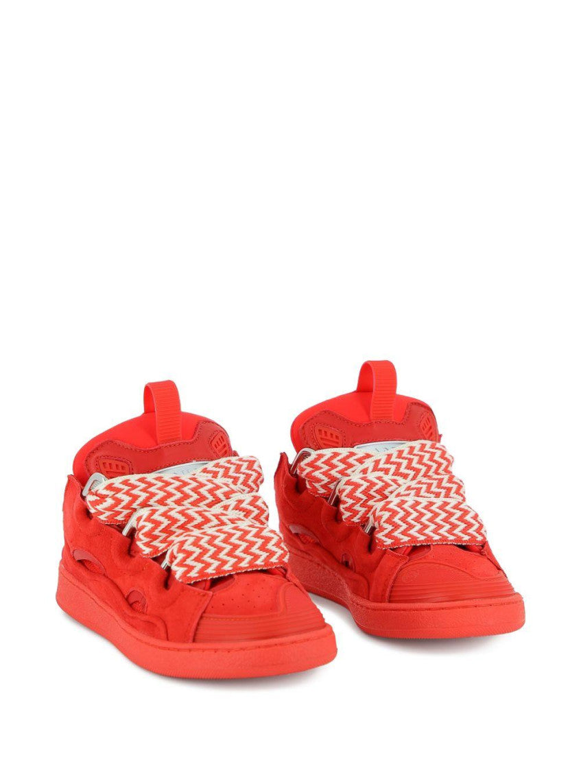 Kids Red Lace-up Sneakers 2