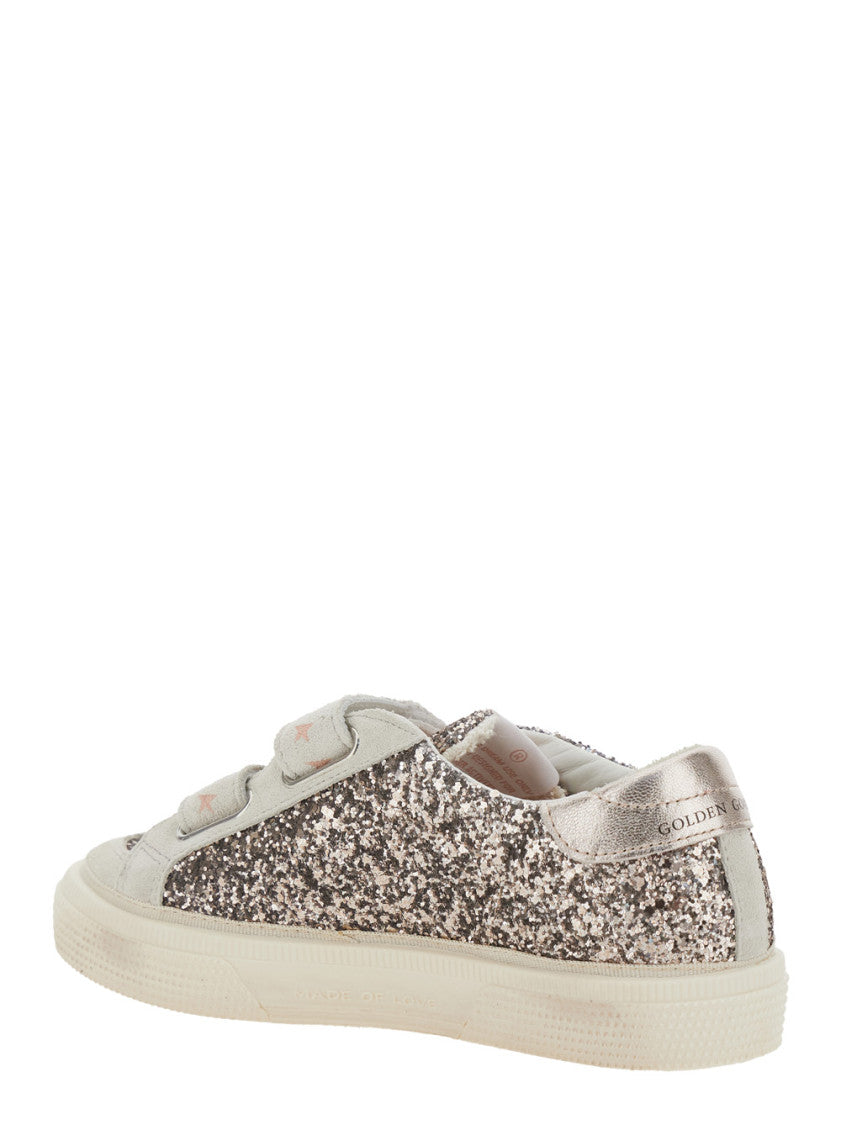 Girls Grey Glittered Sneakers 3