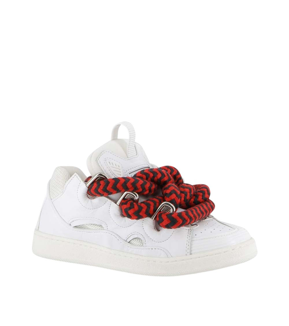 Kids White Leather Sneakers 1