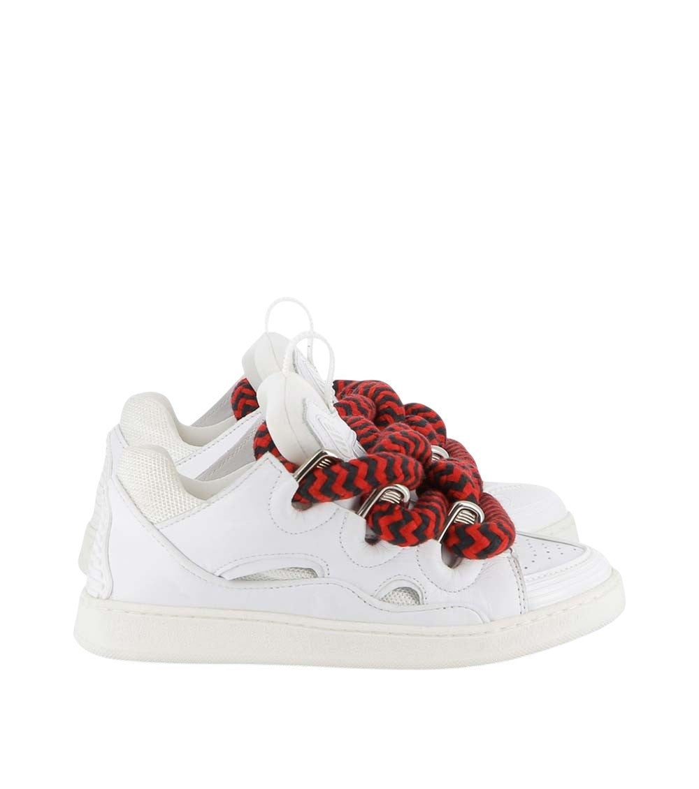 Kids White Leather Sneakers 2