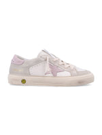 Girls White Perforated Sneakers 1
