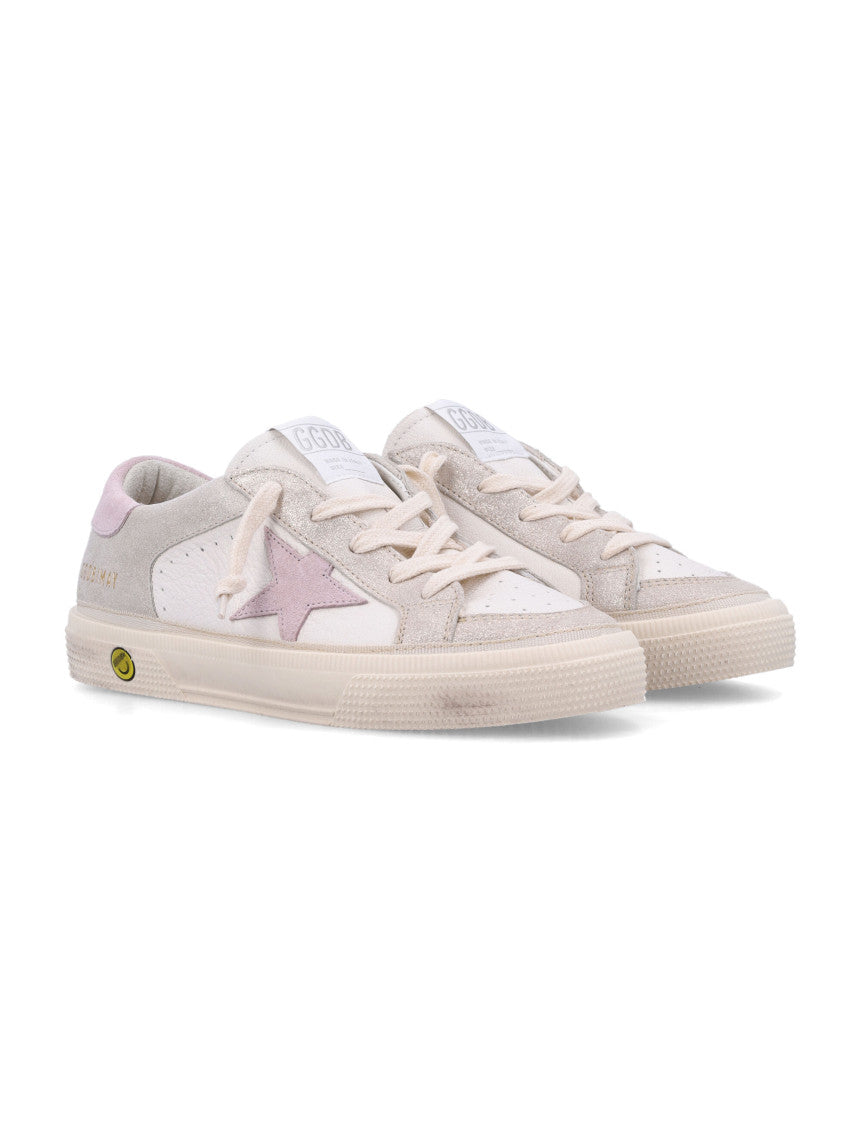 Girls White Perforated Sneakers 2