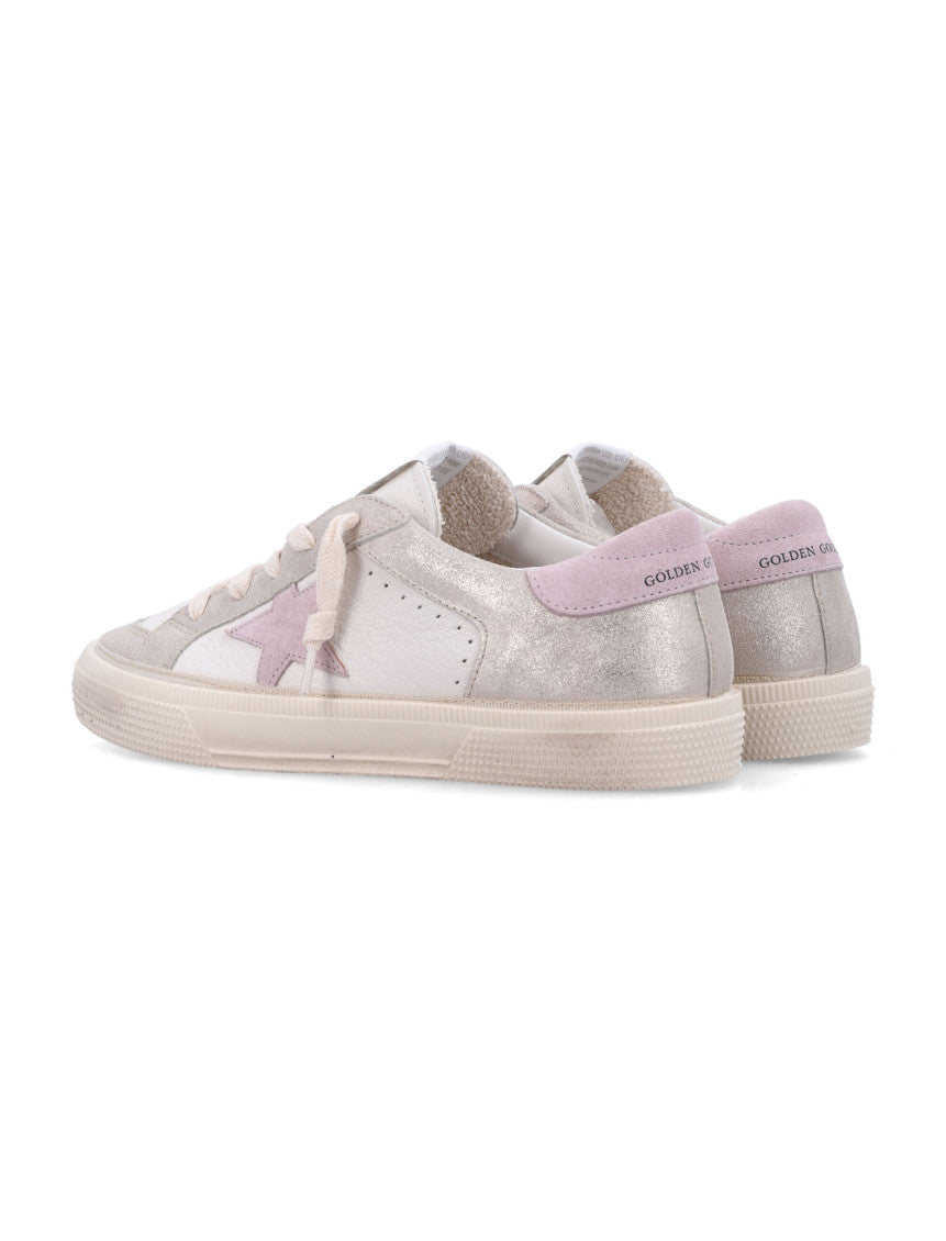 Girls White Perforated Sneakers 4
