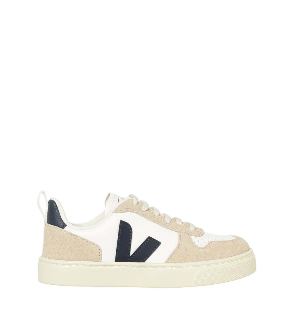 Kids White Color Block Sneakers 1
