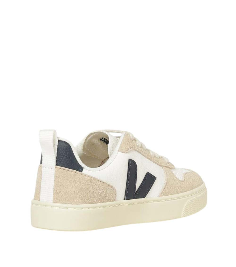 Kids White Color Block Sneakers 4