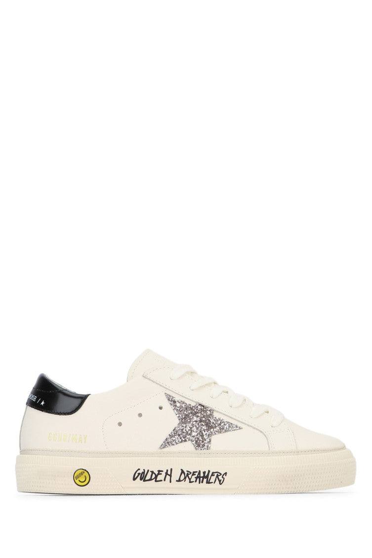 Kids White Embellished Sneakers 1