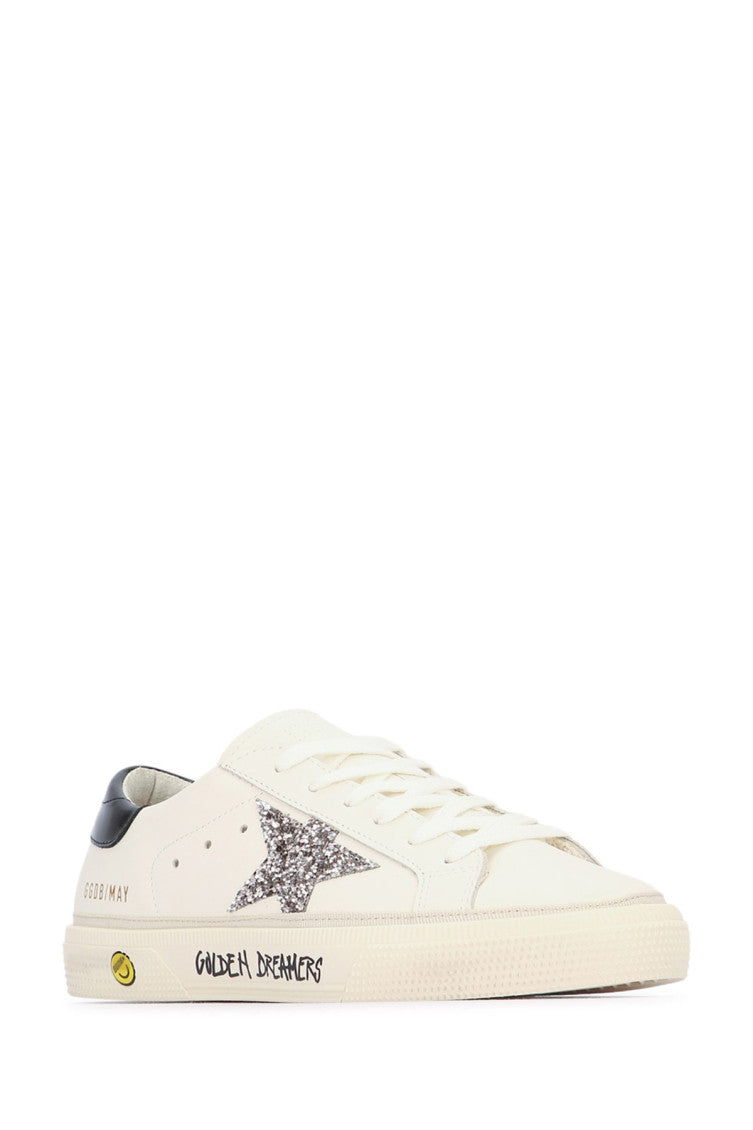 Kids White Embellished Sneakers 2