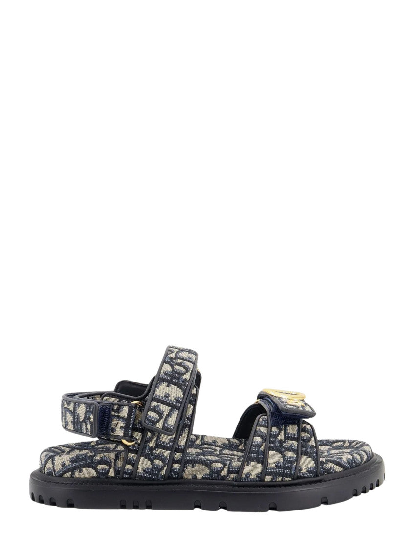 Navy Logo Sandals 1