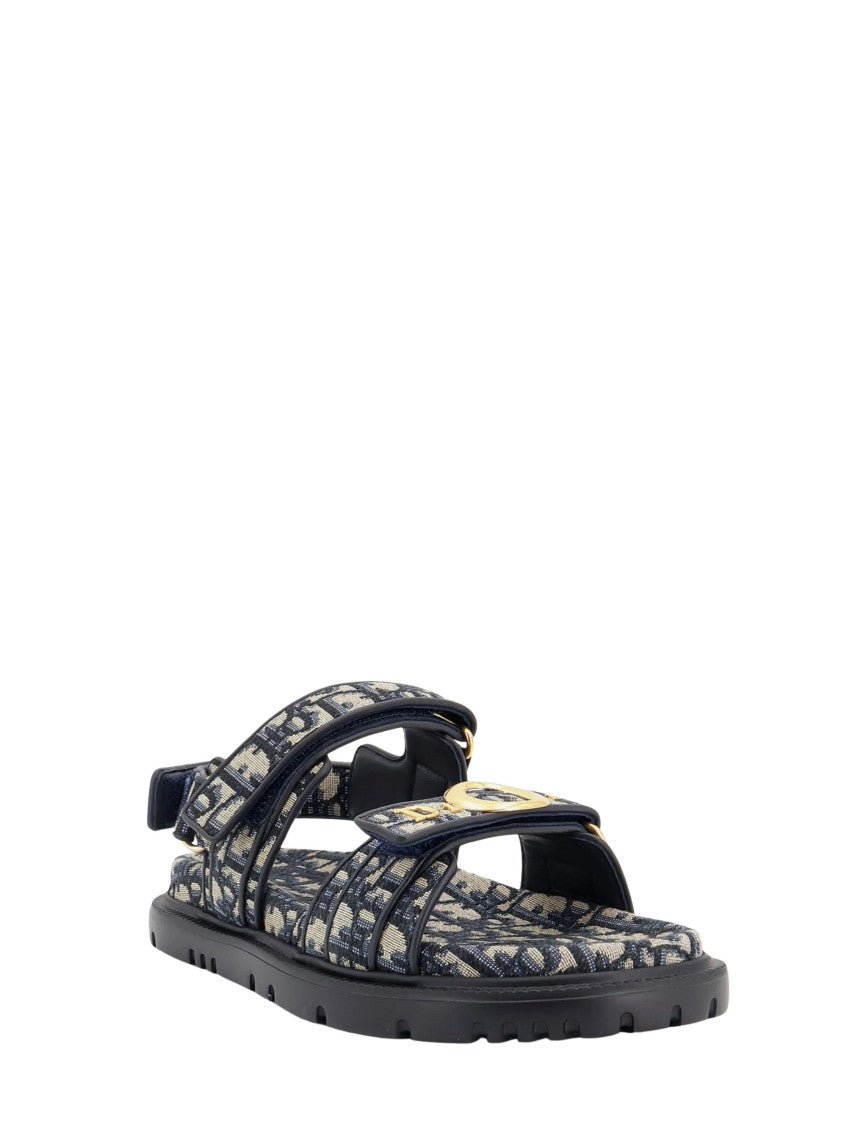 Navy Logo Sandals 2