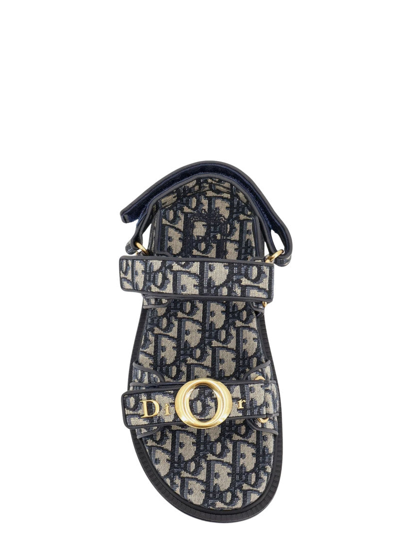 Navy Logo Sandals 4