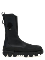 Black Leather Logo Boots 1