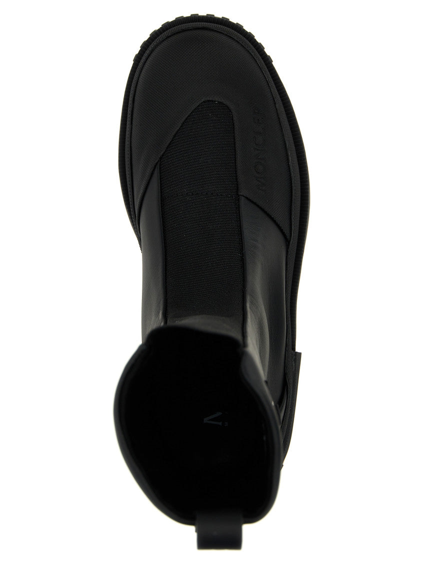 Black Leather Logo Boots 4
