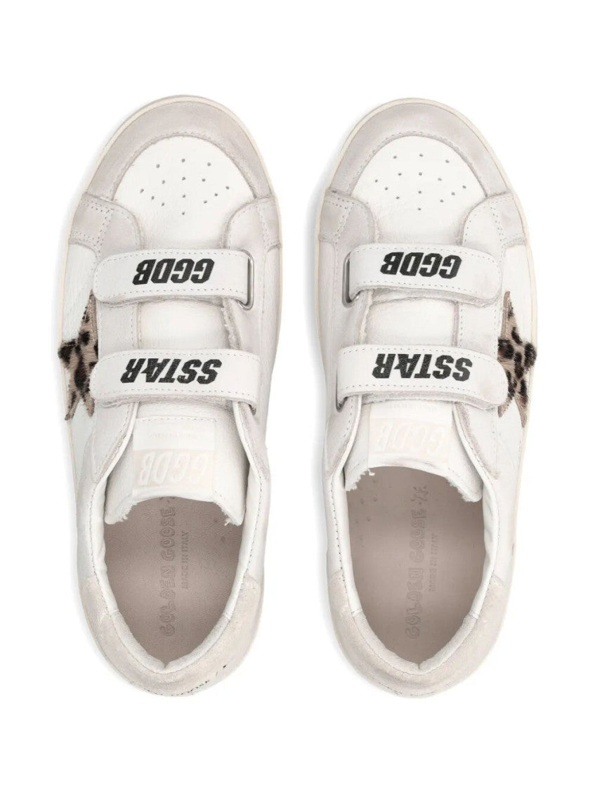 Girls White Leather Sneakers 2