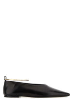 Black Leather Ballet Flats 1