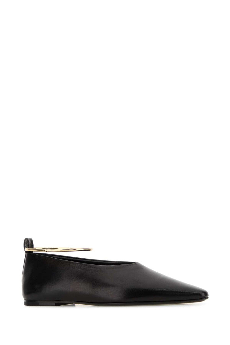 Black Leather Ballet Flats 2