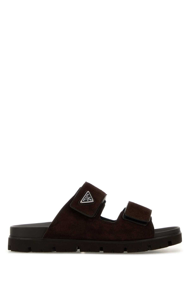 Dark Brown Suede Sandals 1