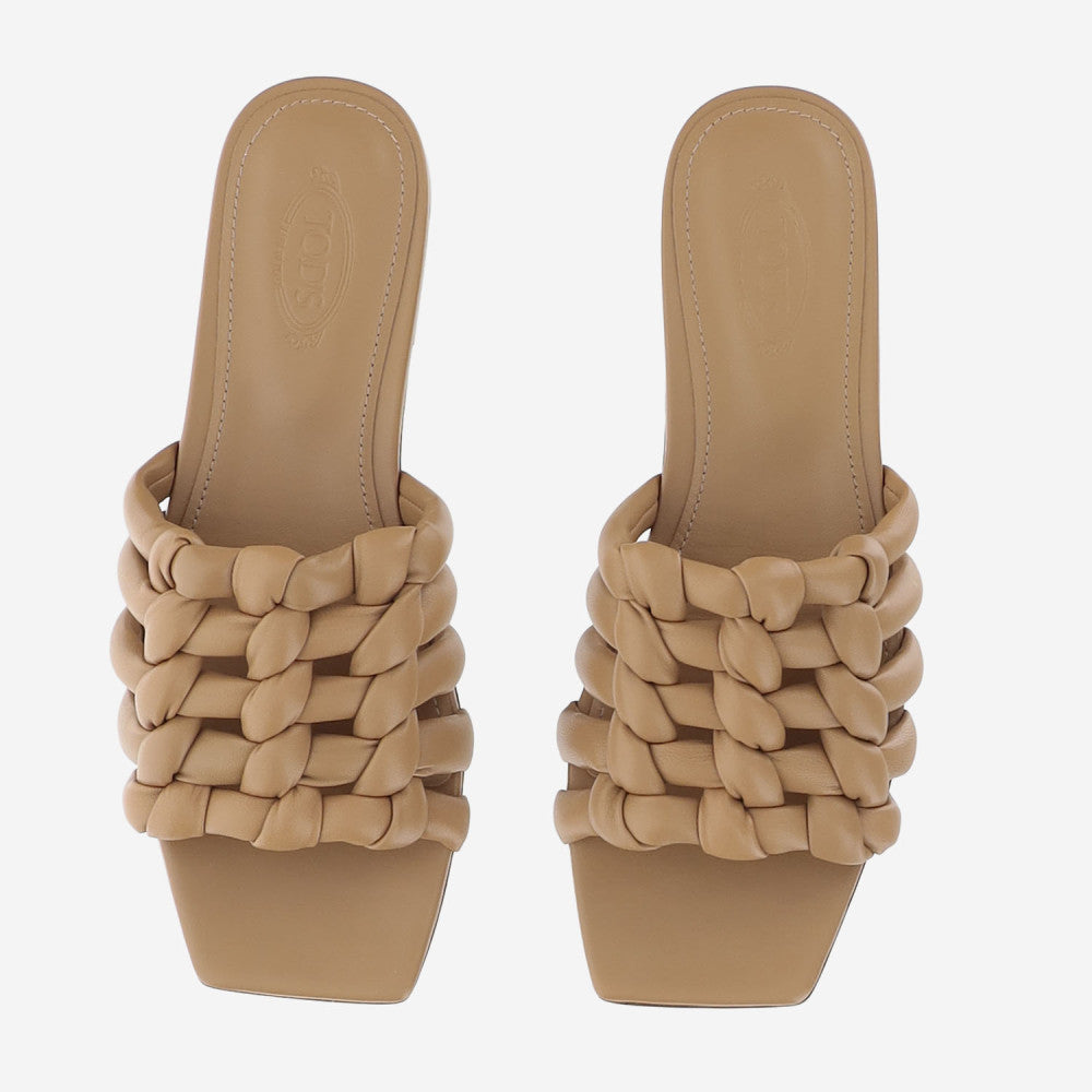 Beige Leather Sandals 4