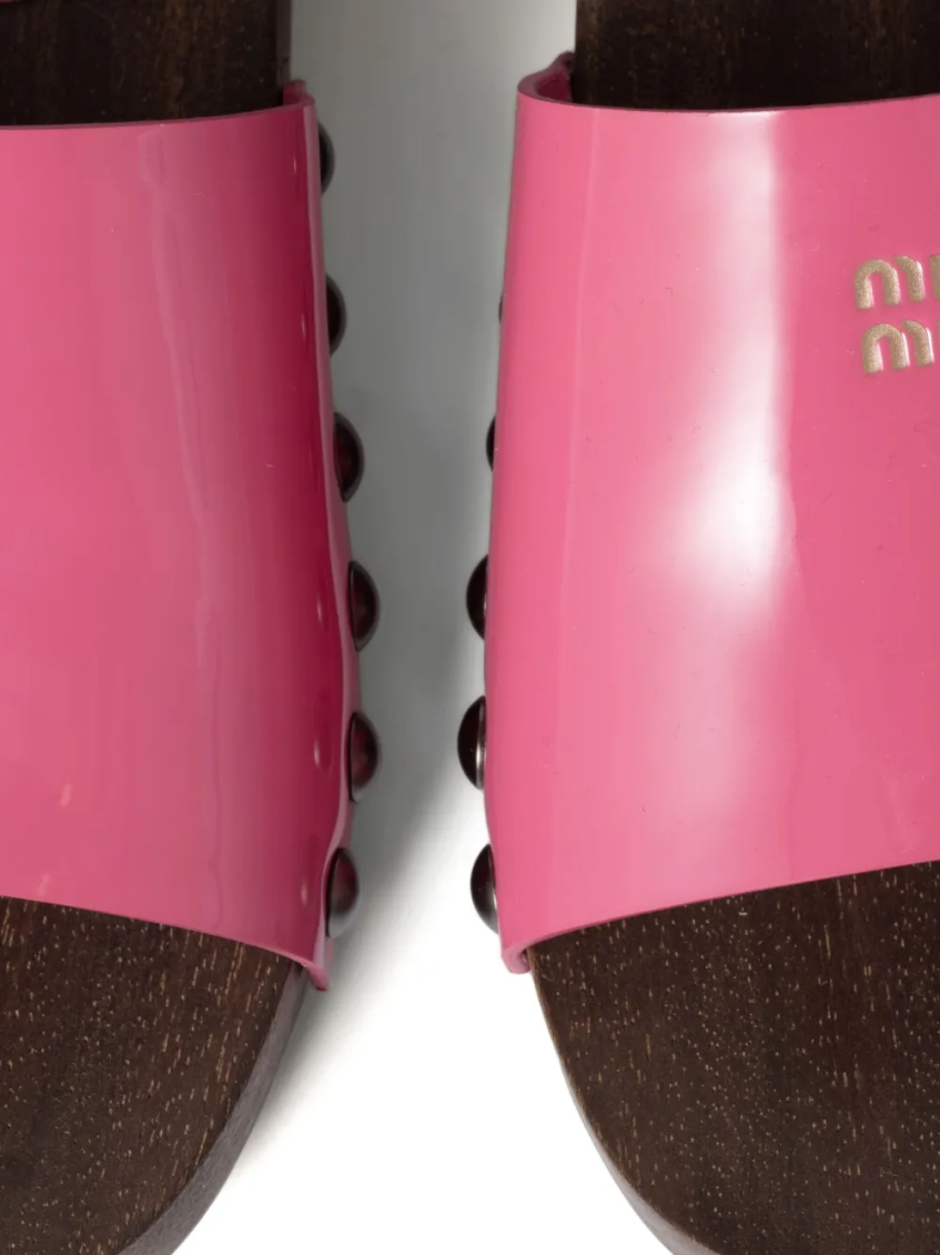 Pink Leather Sandals 5
