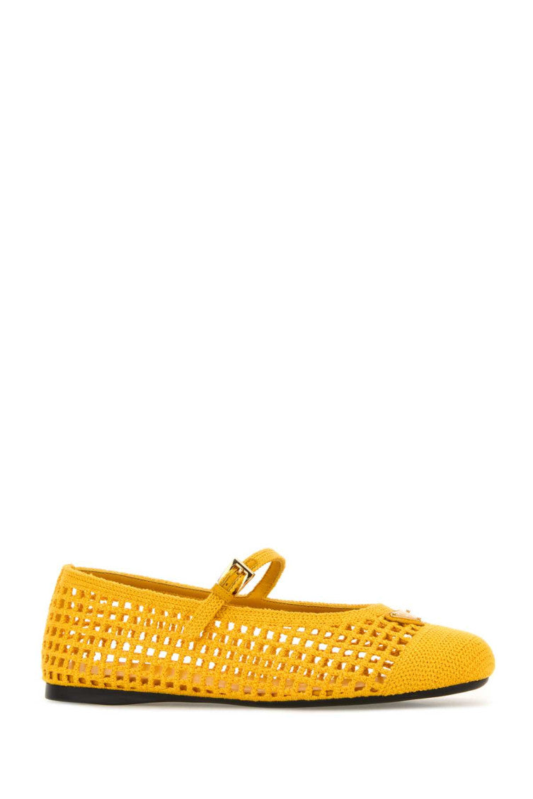 Yellow Crochet Ballet Flats 2