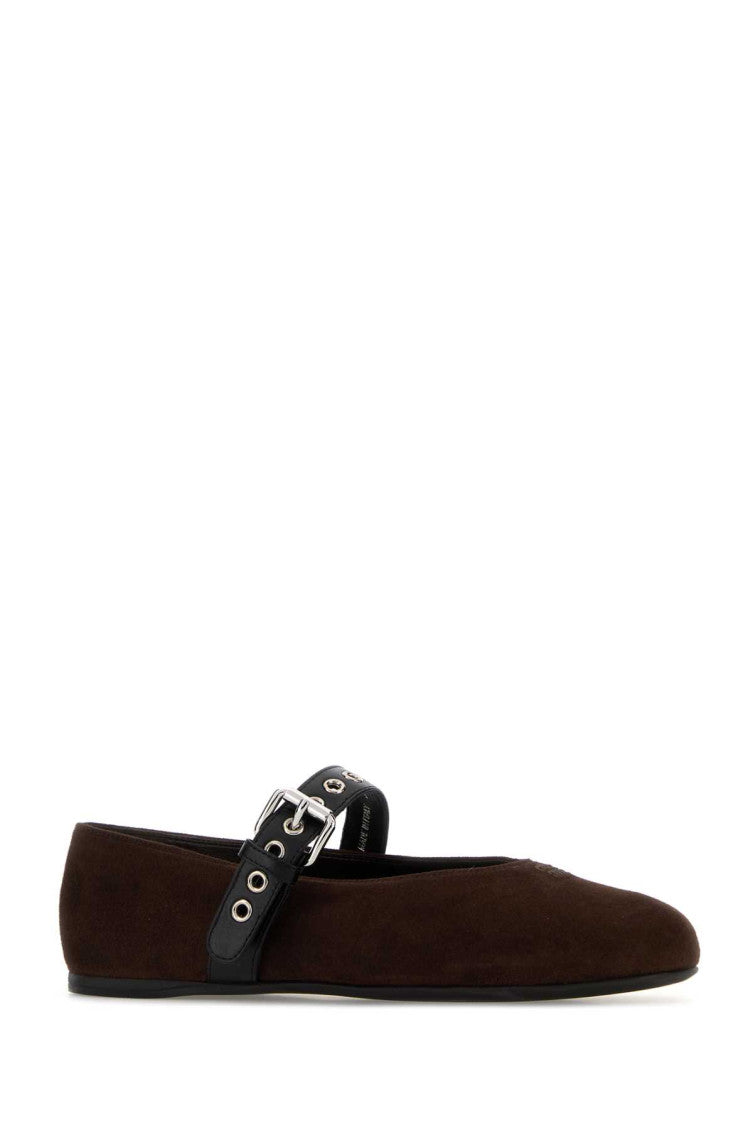 Dark Brown Suede Ballet Flats 2