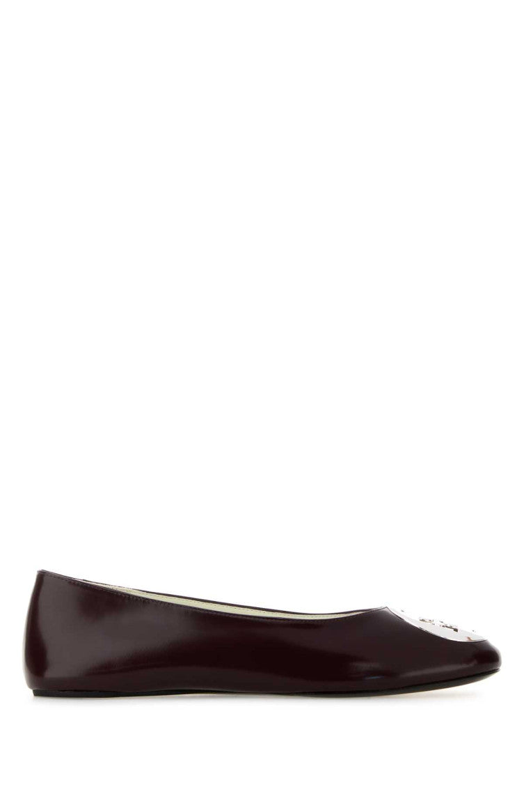 Burgundy Logo Ballet Flats 1