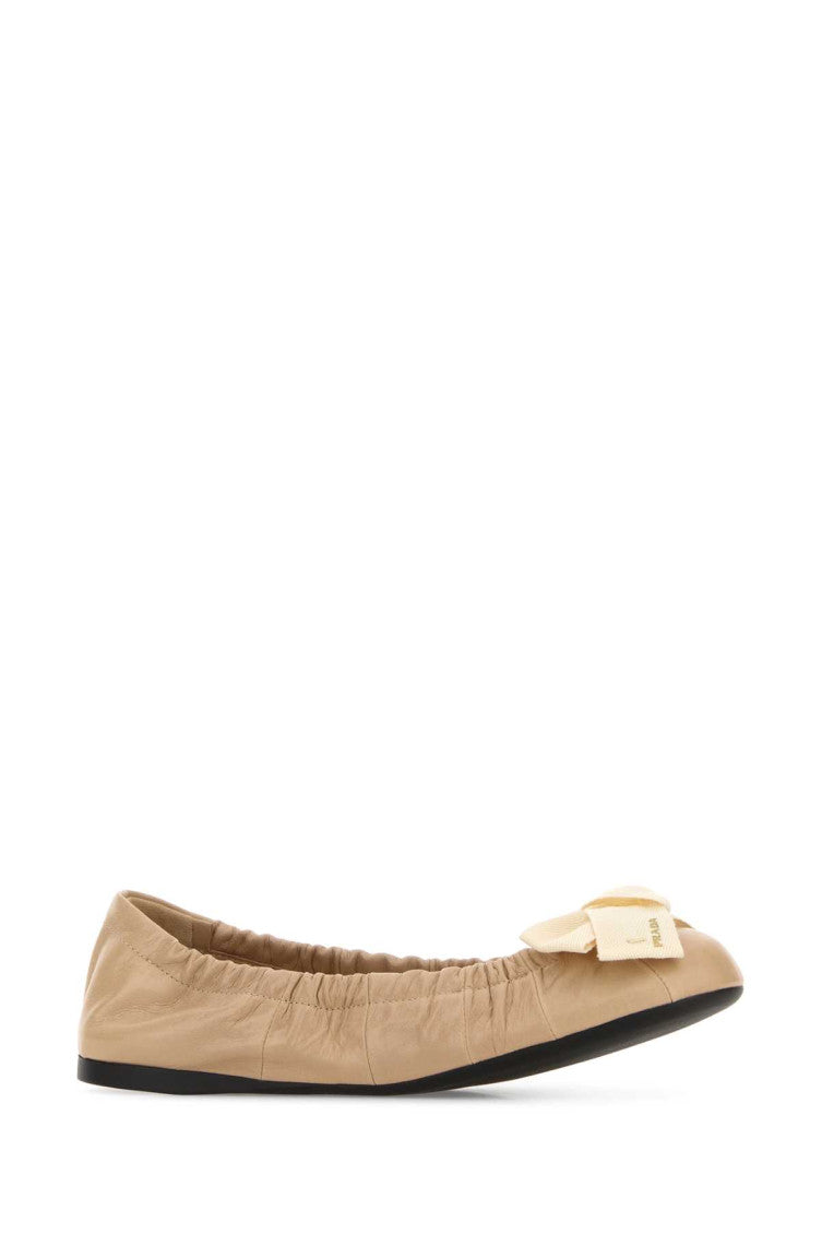 Beige Bow Ballet Flats 2