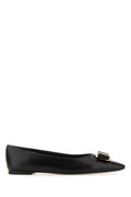 Black Leather Ballet Flats 1