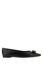 Black Leather Ballet Flats 1