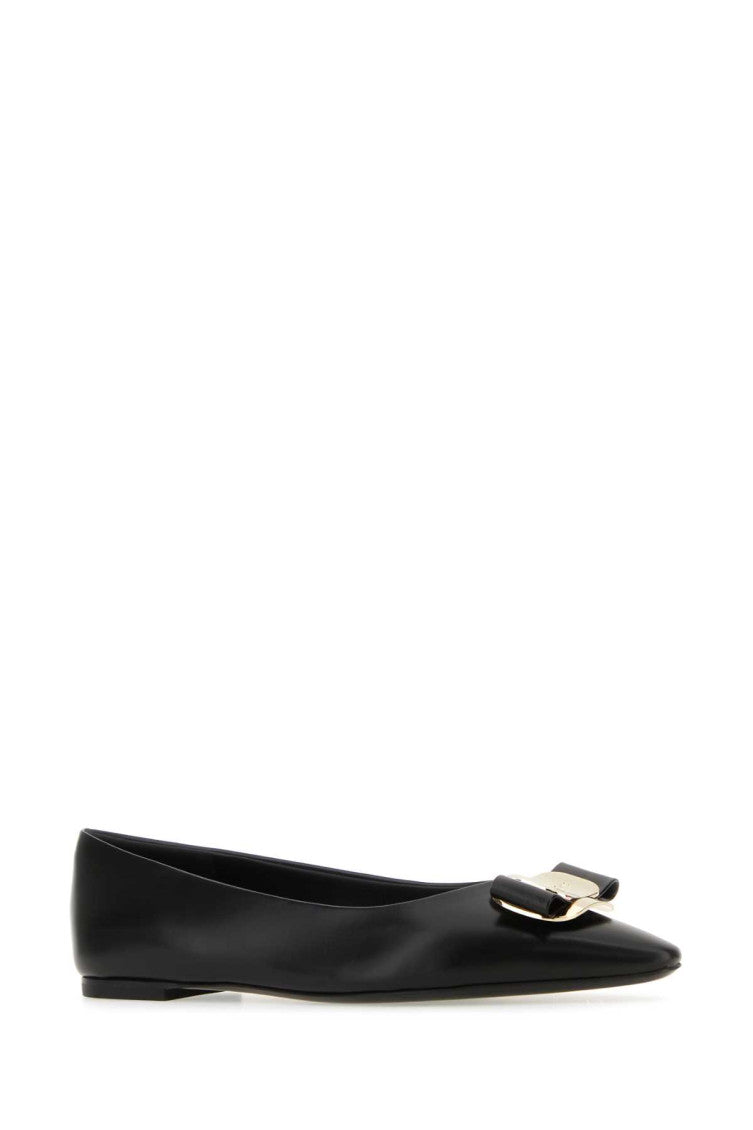 Black Leather Ballet Flats 2