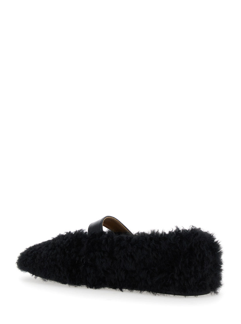 Black Leather Ballet Flats 2
