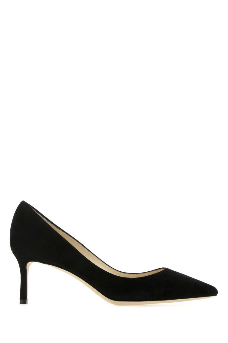 Black Solid Pointed Toe Pump 1