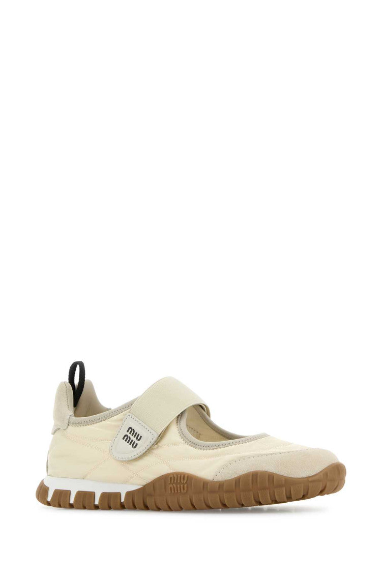 Beige Velcro Ballet Flats 2