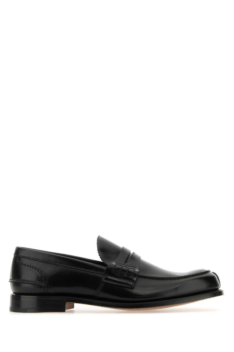Black Leather Pembrey Loafers 1