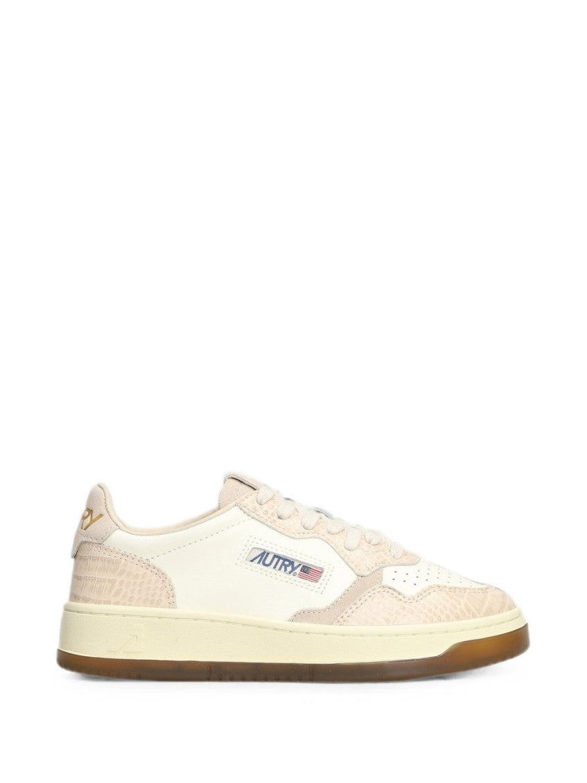 Beige Color Block Sneakers 1