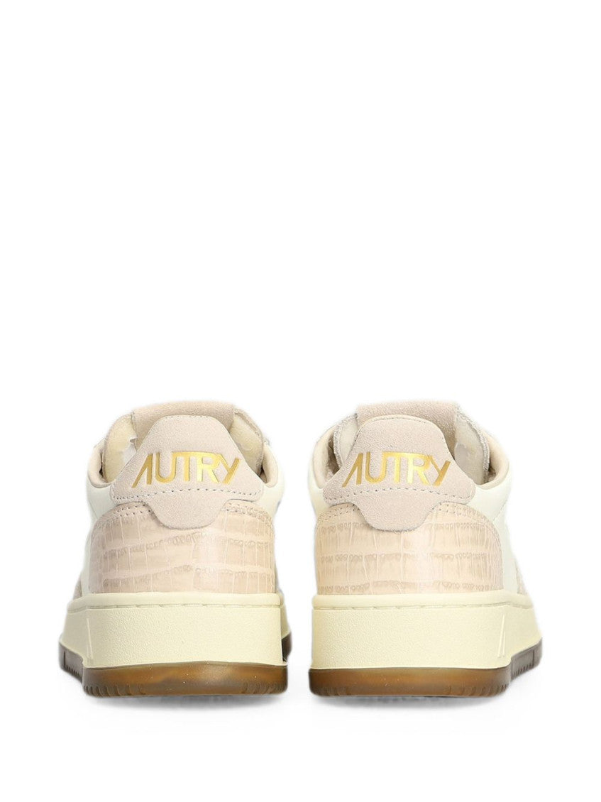 Beige Color Block Sneakers 4