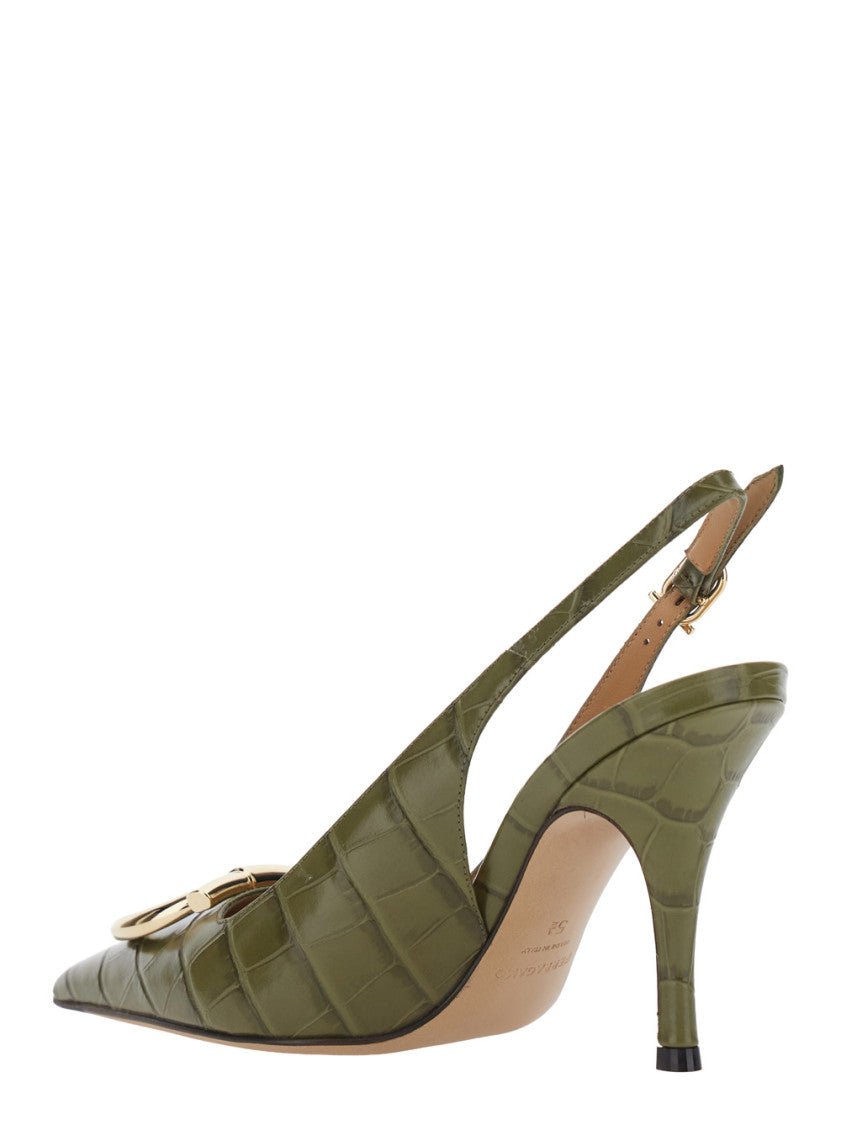 Green Slingback Pumps 2