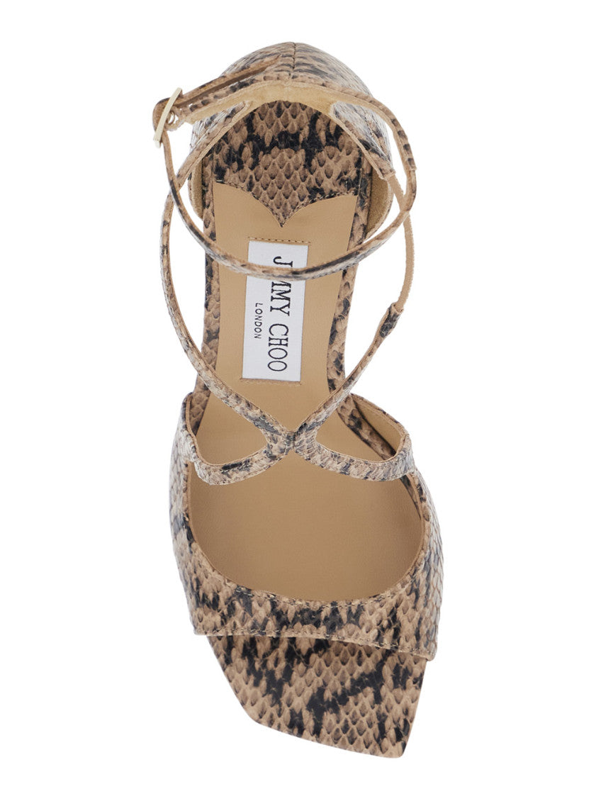 Beige Ankle Strap Heels 4