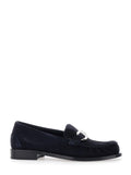 Navy Blue Suede Loafers 1