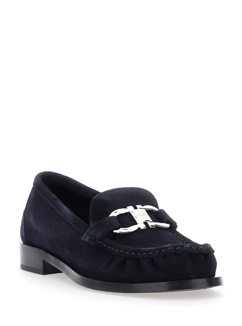 Navy Blue Suede Loafers 2