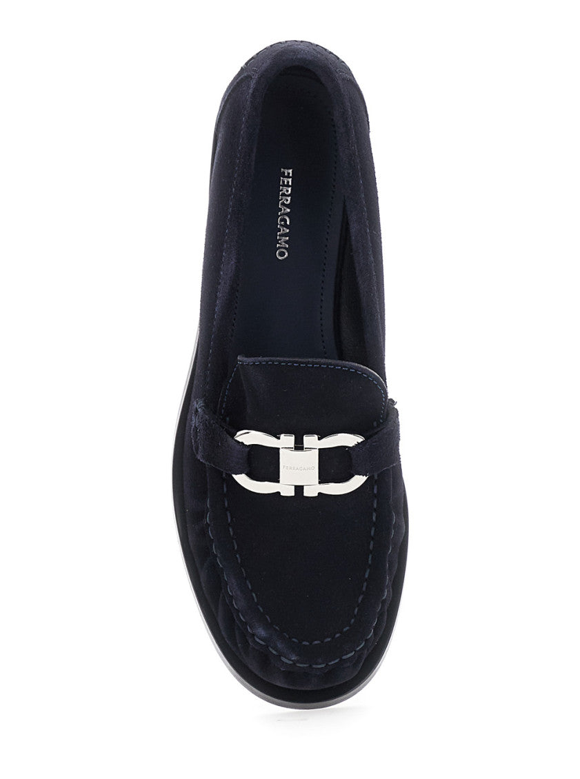 Navy Blue Suede Loafers 4