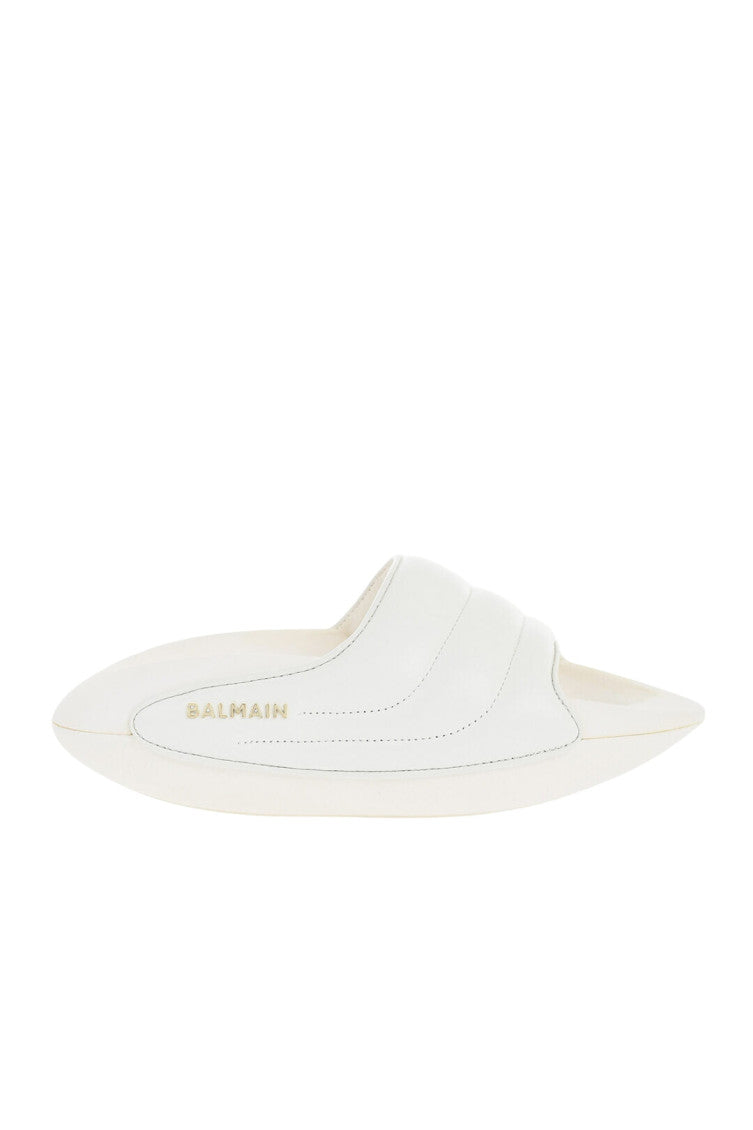 White Quilted Sandals 1