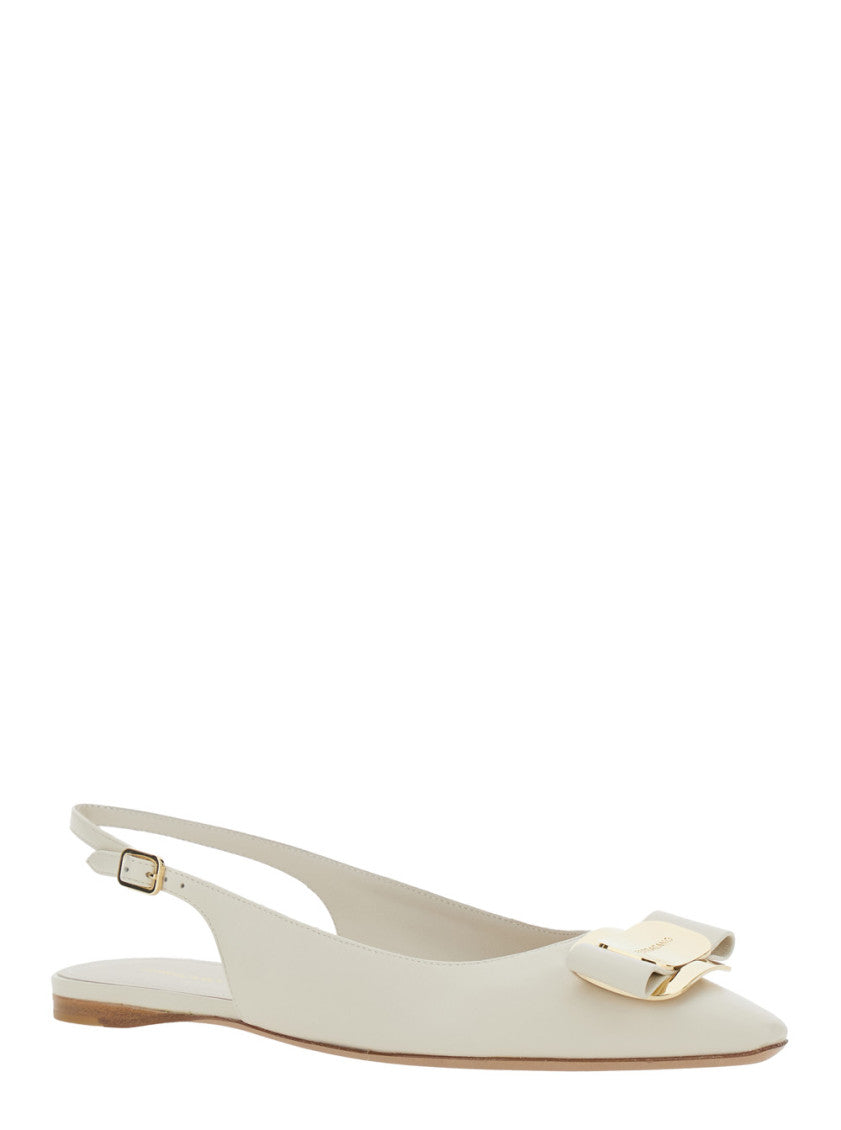 White Slingback Ballet Flats 1