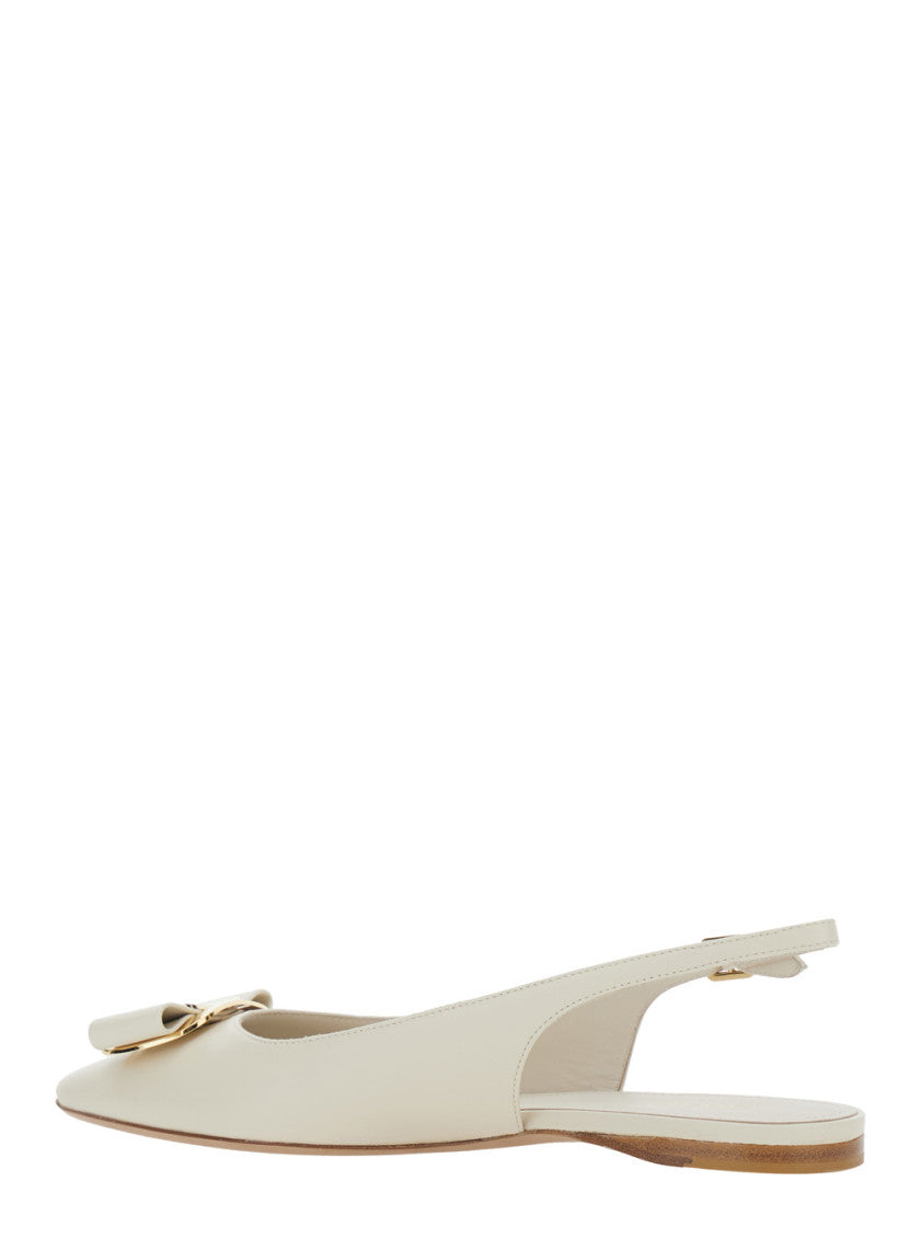 White Slingback Ballet Flats 2