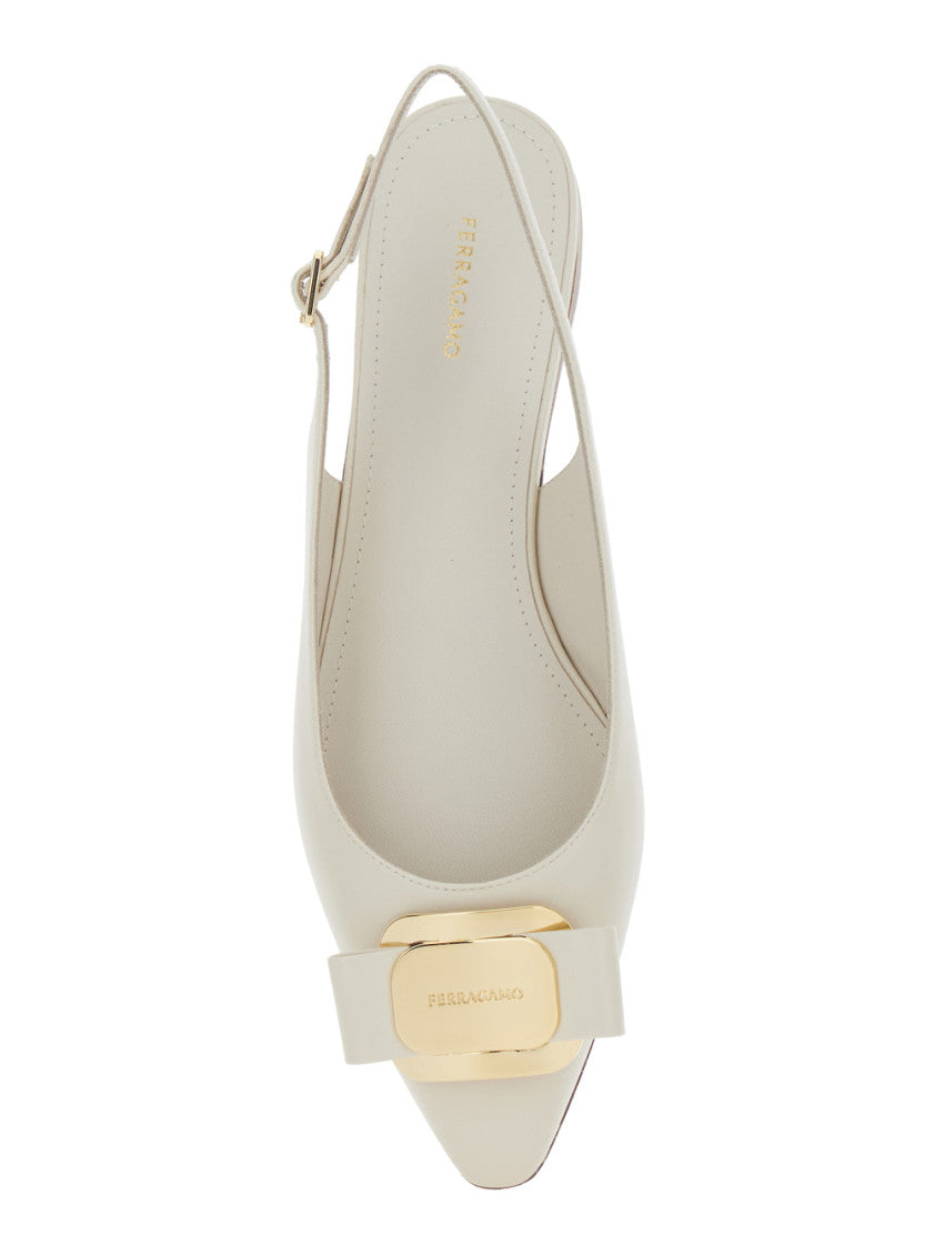 White Slingback Ballet Flats 3