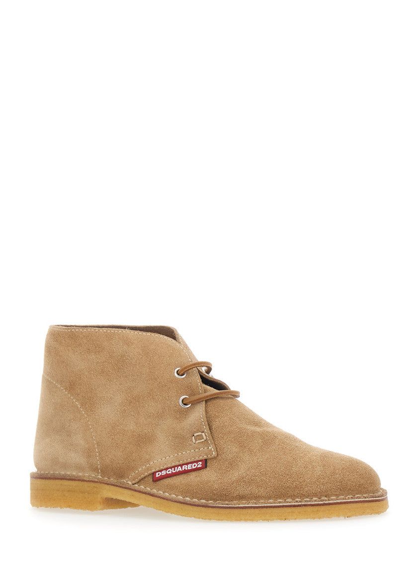 Beige Suede Oxford Boots 1